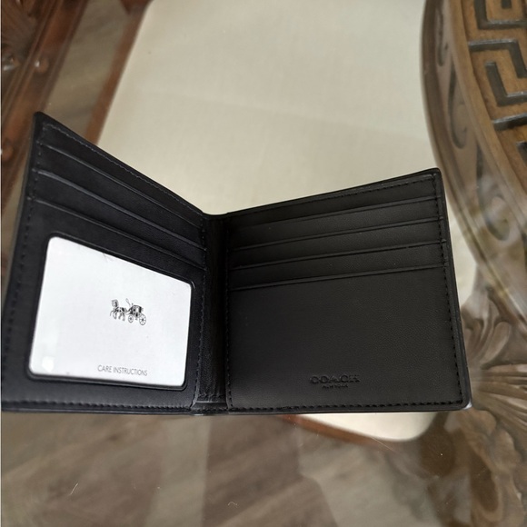 🖤🩶COACH SIGNATURE CANVAS/LEATHER CHARCOAL/BLACK ID BILLFOLD MENS WALLET!🖤🩶 - Picture 2 of 5